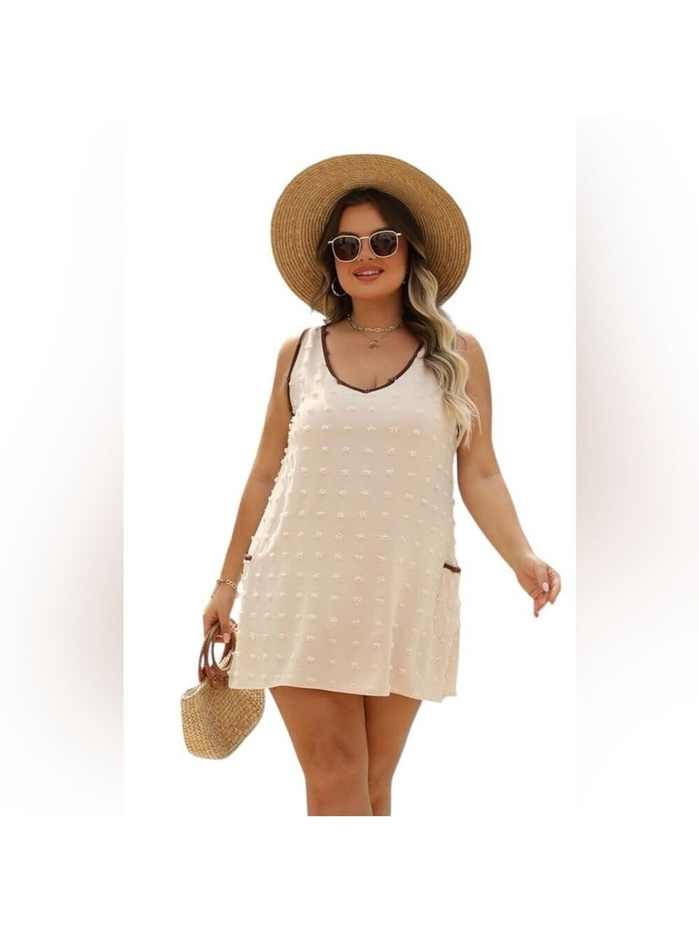 Womens Cream Swim Cover Up